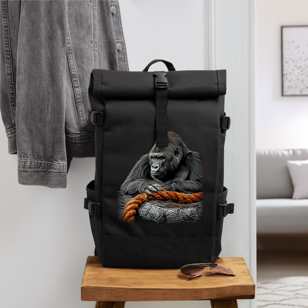 Rolltop Rucksack - Schwarz