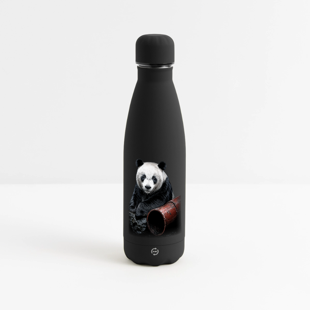Matte Isolierflasche Panda - Schwarz