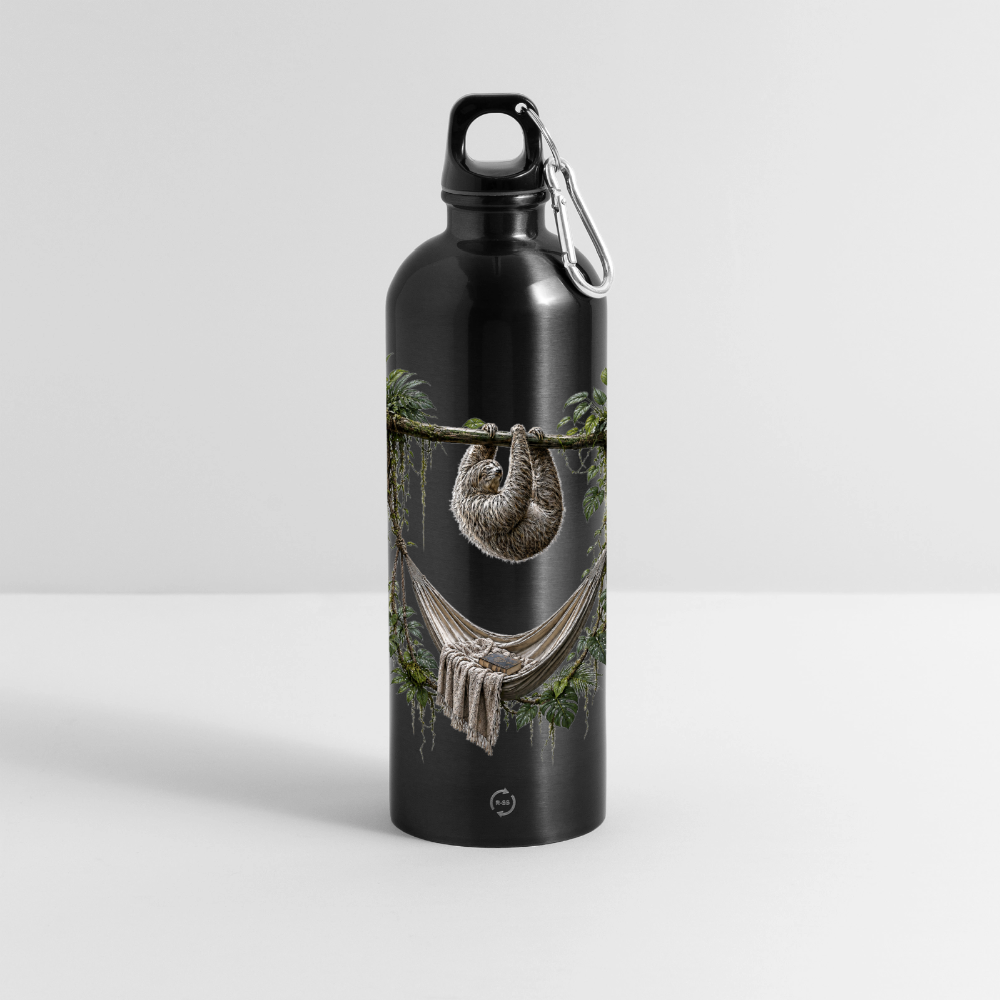 Panorama Trinkflasche mit Karabiner 750 ml - Schwarz