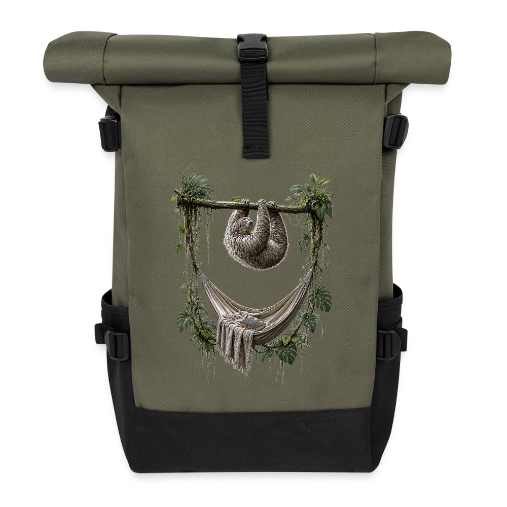 Rolltop Rucksack - Olive/Schwarz