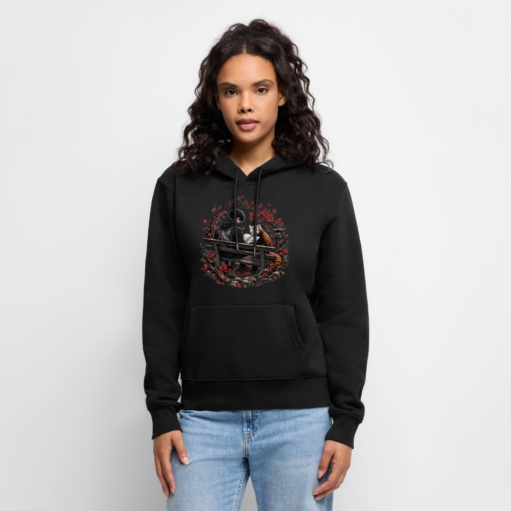 Frauen Premium Hoodie Lesepause – Roter Panda - Schwarz