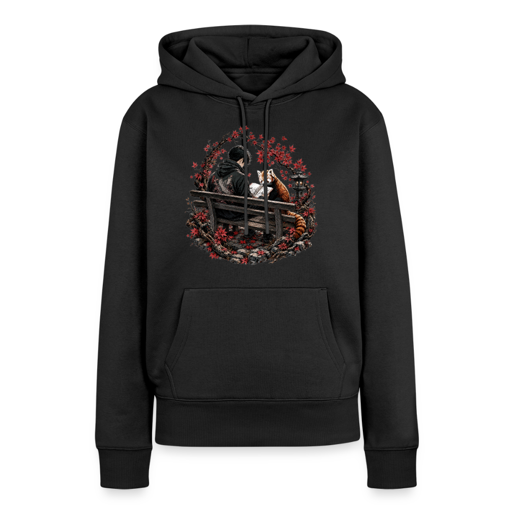 Frauen Premium Hoodie Lesepause – Roter Panda - Schwarz