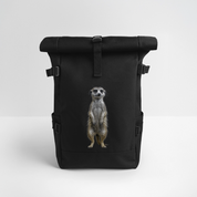 Rolltop Rucksack Erdmännchen - Schwarz
