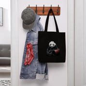 Stoffbeutel Panda - Schwarz