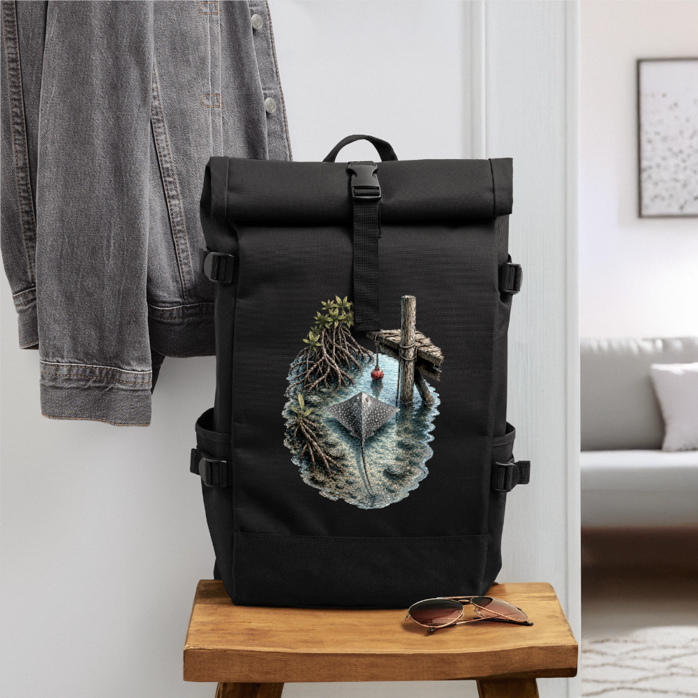 Rolltop Rucksack - Schwarz