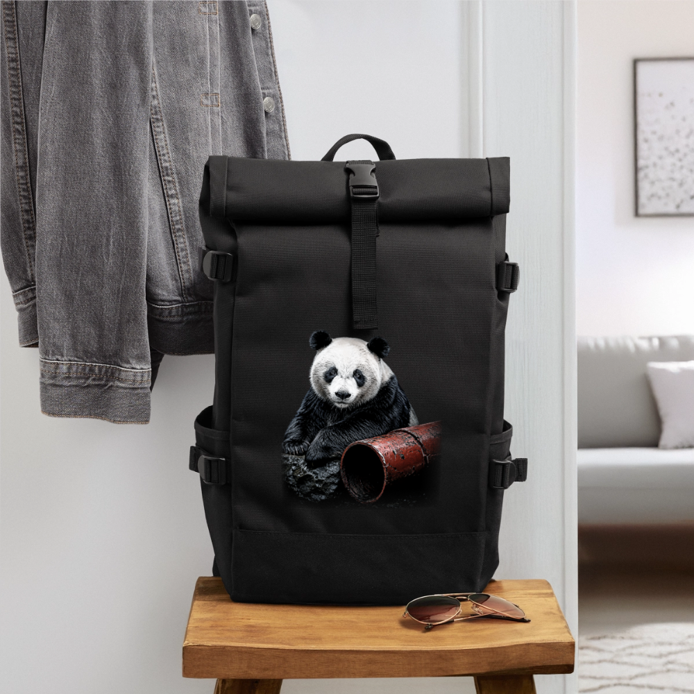 Rolltop Rucksack - Schwarz