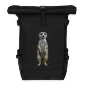 Rolltop Rucksack Erdmännchen - Schwarz
