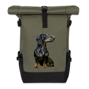 Rolltop Rucksack - Olive/Schwarz