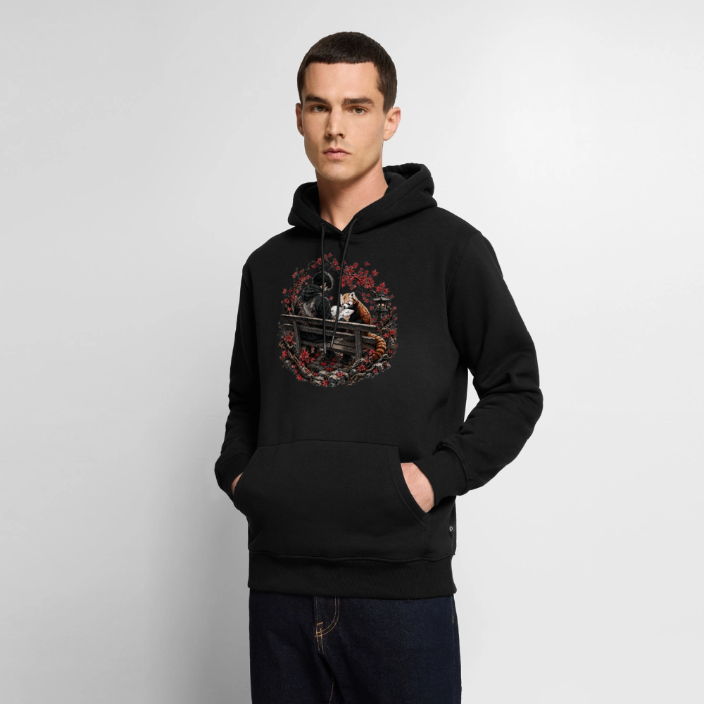Männer Premium Hoodie Lespause – Roter Panda - Schwarz