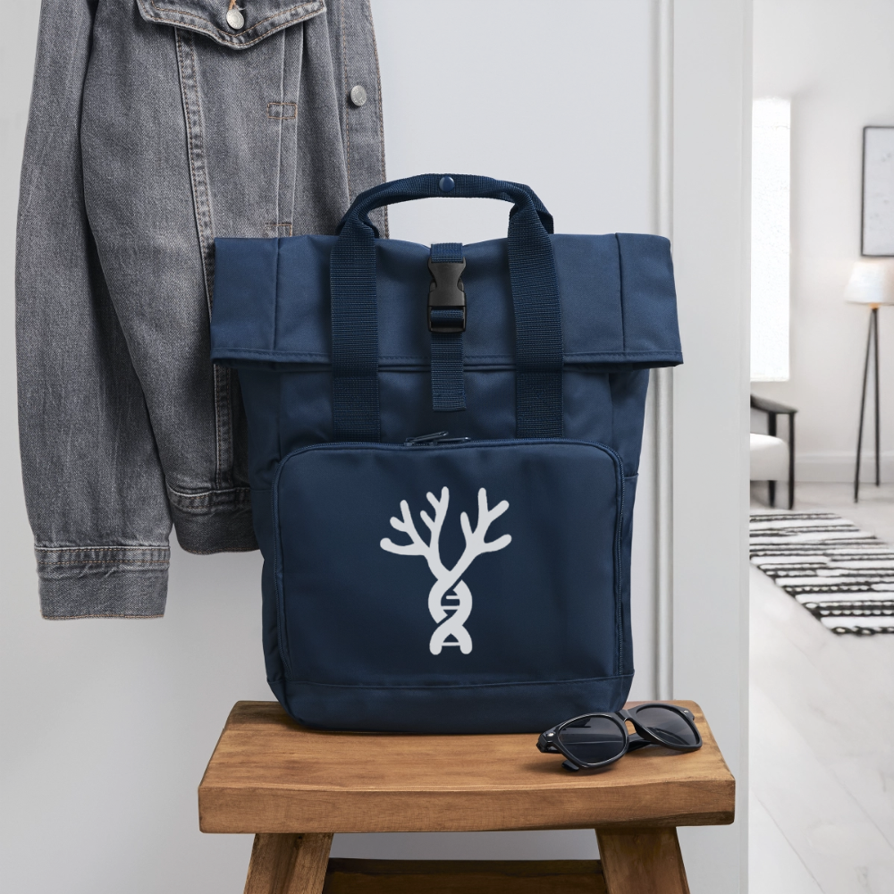 Rolltop Rucksack mit zwei Griffen - Navy