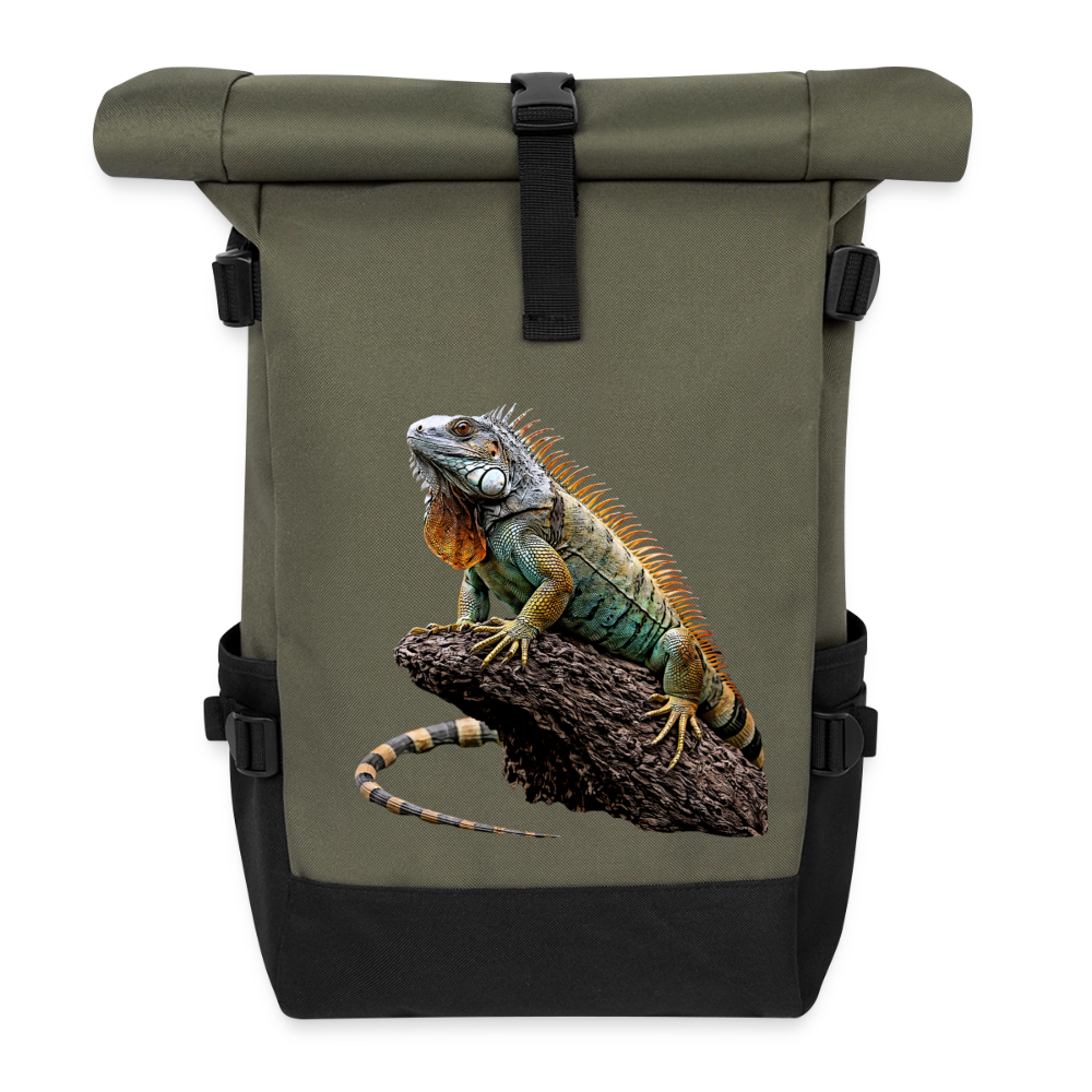 Rolltop Rucksack - Olive/Schwarz