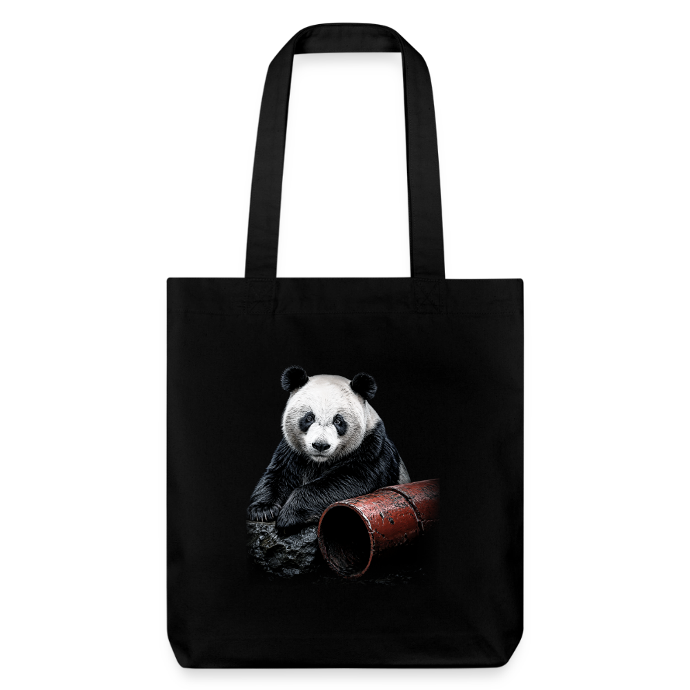 Stoffbeutel Panda - Schwarz
