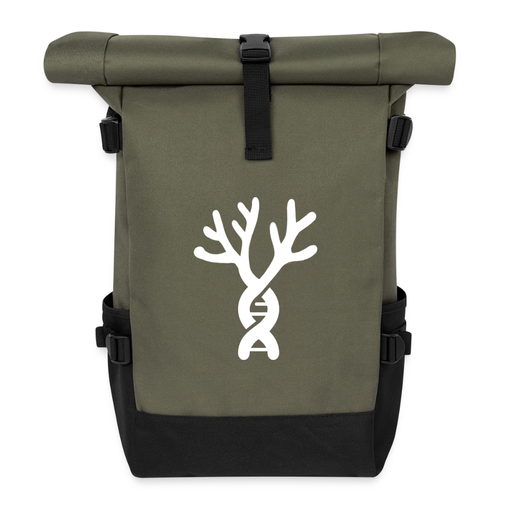 Roll Top Backpack - olive/black