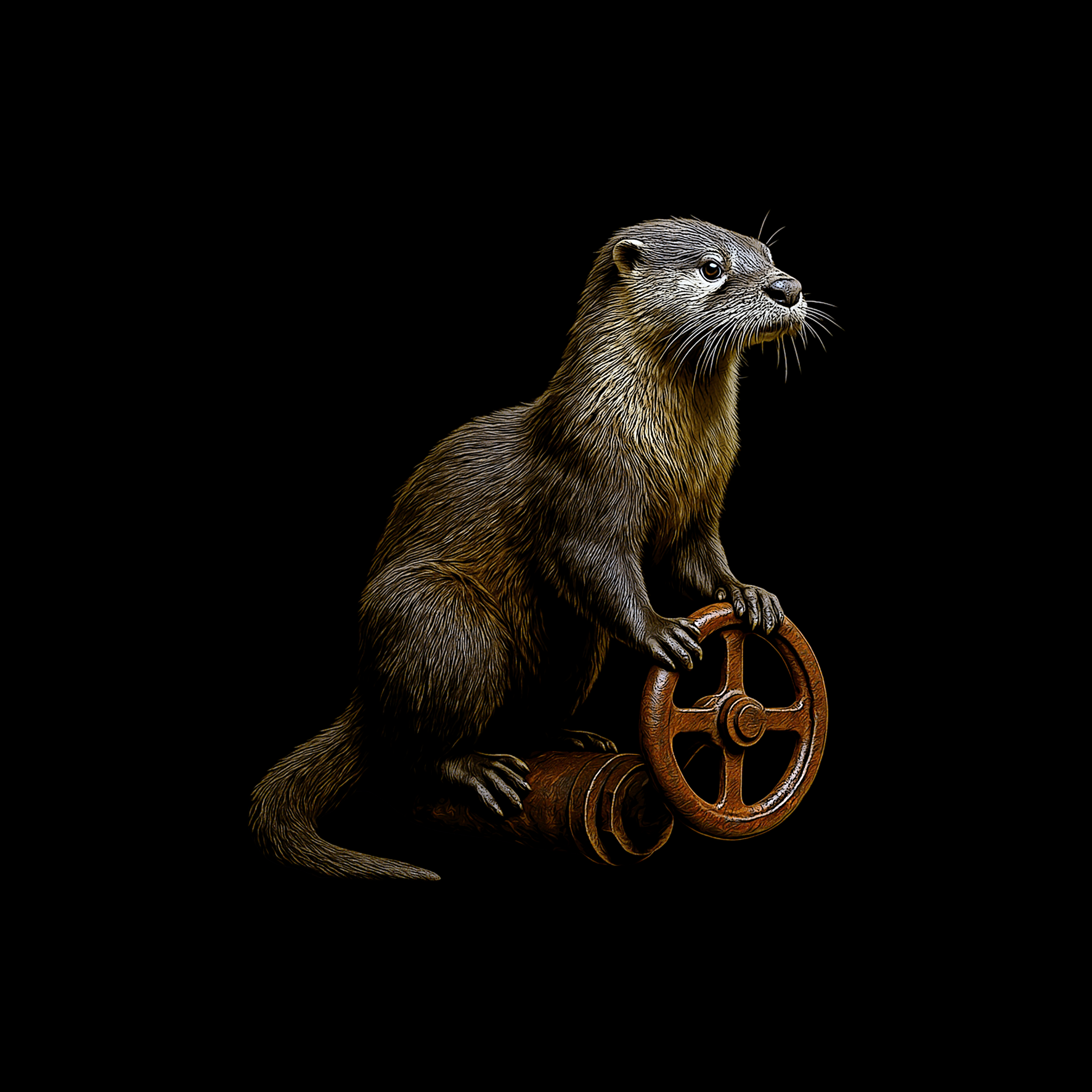 Bild aus Premium-Papier in Metall-Rahmen, Motiv: Otter