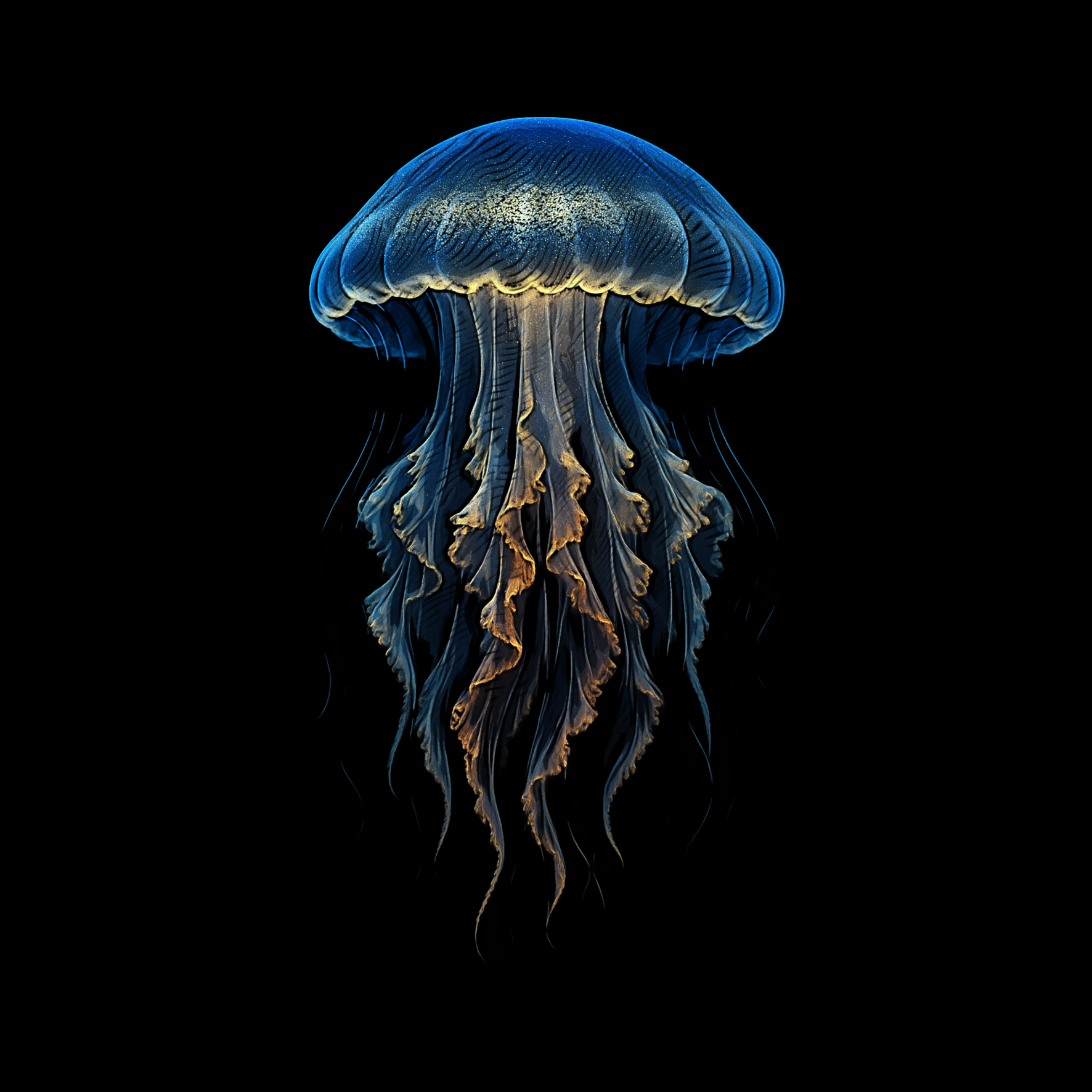 Bild aus Premium-Papier in Metall-Rahmen, Motiv: Qualle