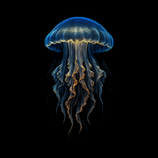 Bild aus Premium-Papier in Metall-Rahmen, Motiv: Qualle