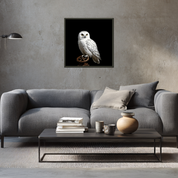 Bild aus Premium-Papier in Metall-Rahmen, Motiv: Schneeeule