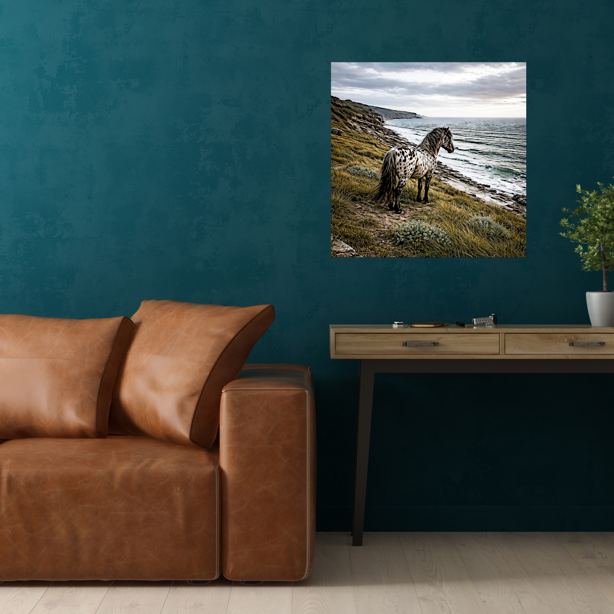 Hartschaumplatten-Druck, Design Appaloosa am Meer