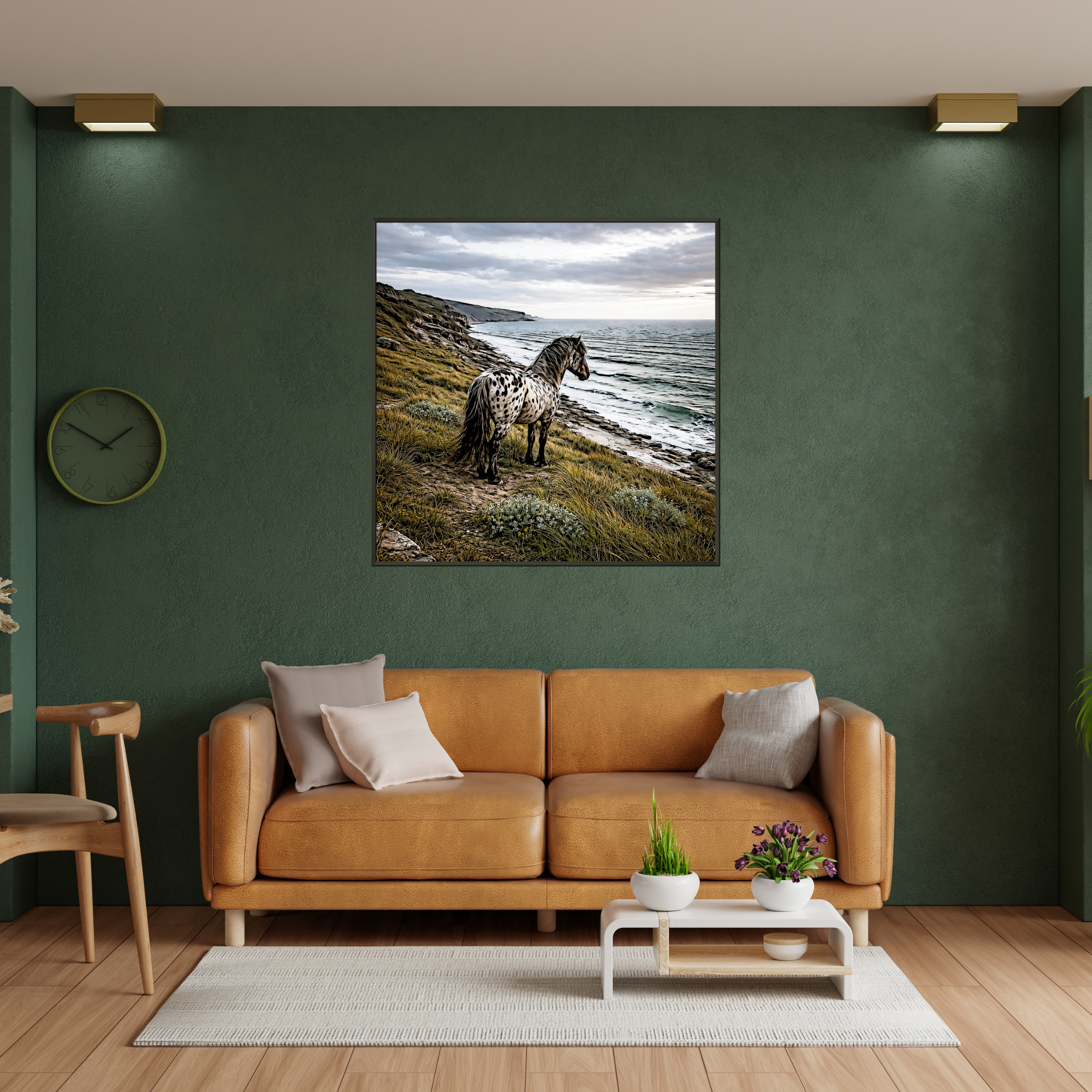 Wandbild mit Metallrahmen, Design Appaloosa am Meer