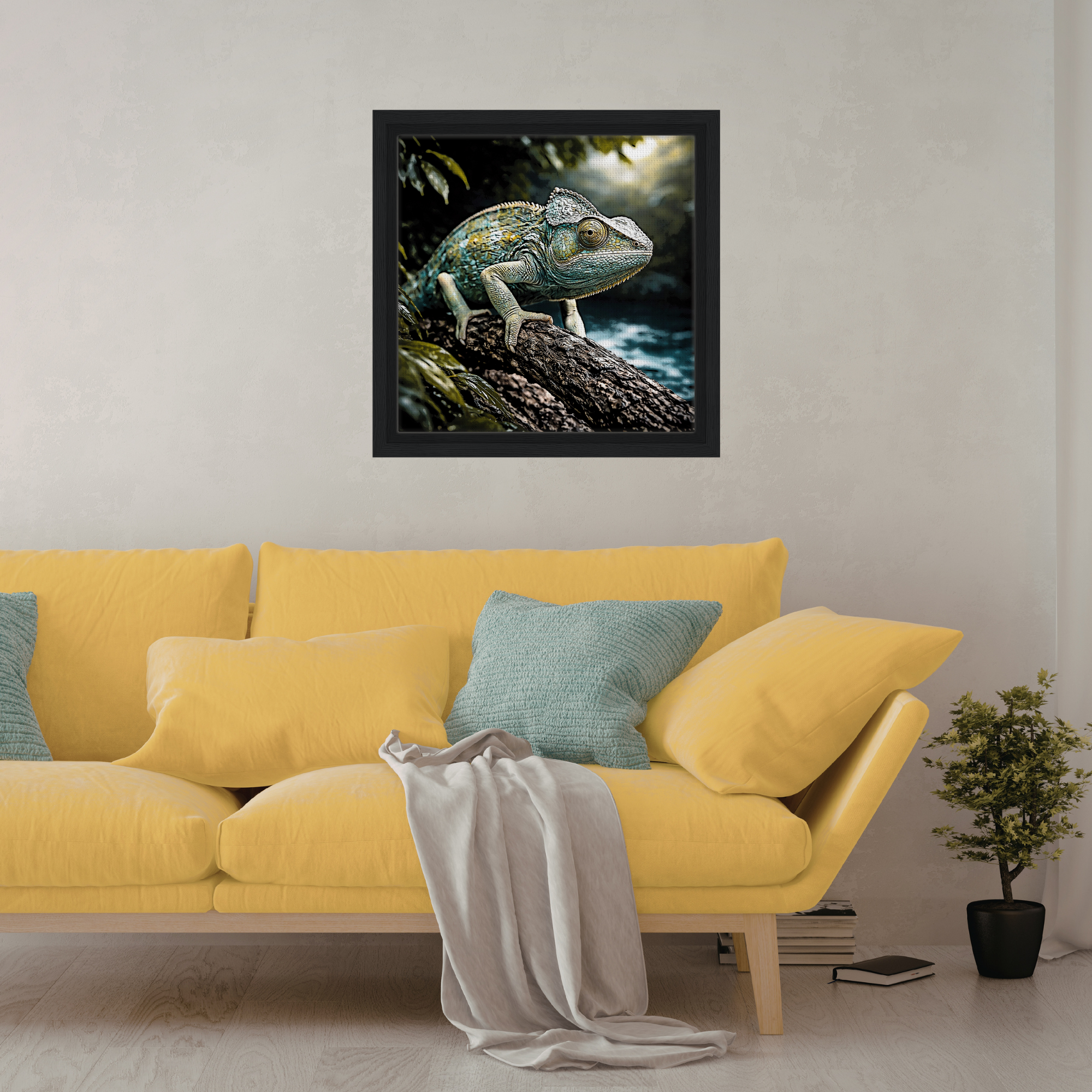 Leinwand gerahmt, Design Chamäleon