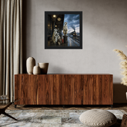 Leinwand gerahmt, Motiv Fernweh – Erdmännchen