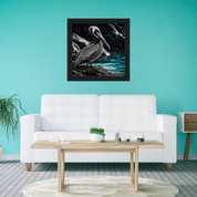 Leinwand gerahmt, Design Pelikan