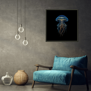 Bild aus Premium-Papier in Metall-Rahmen, Motiv: Qualle