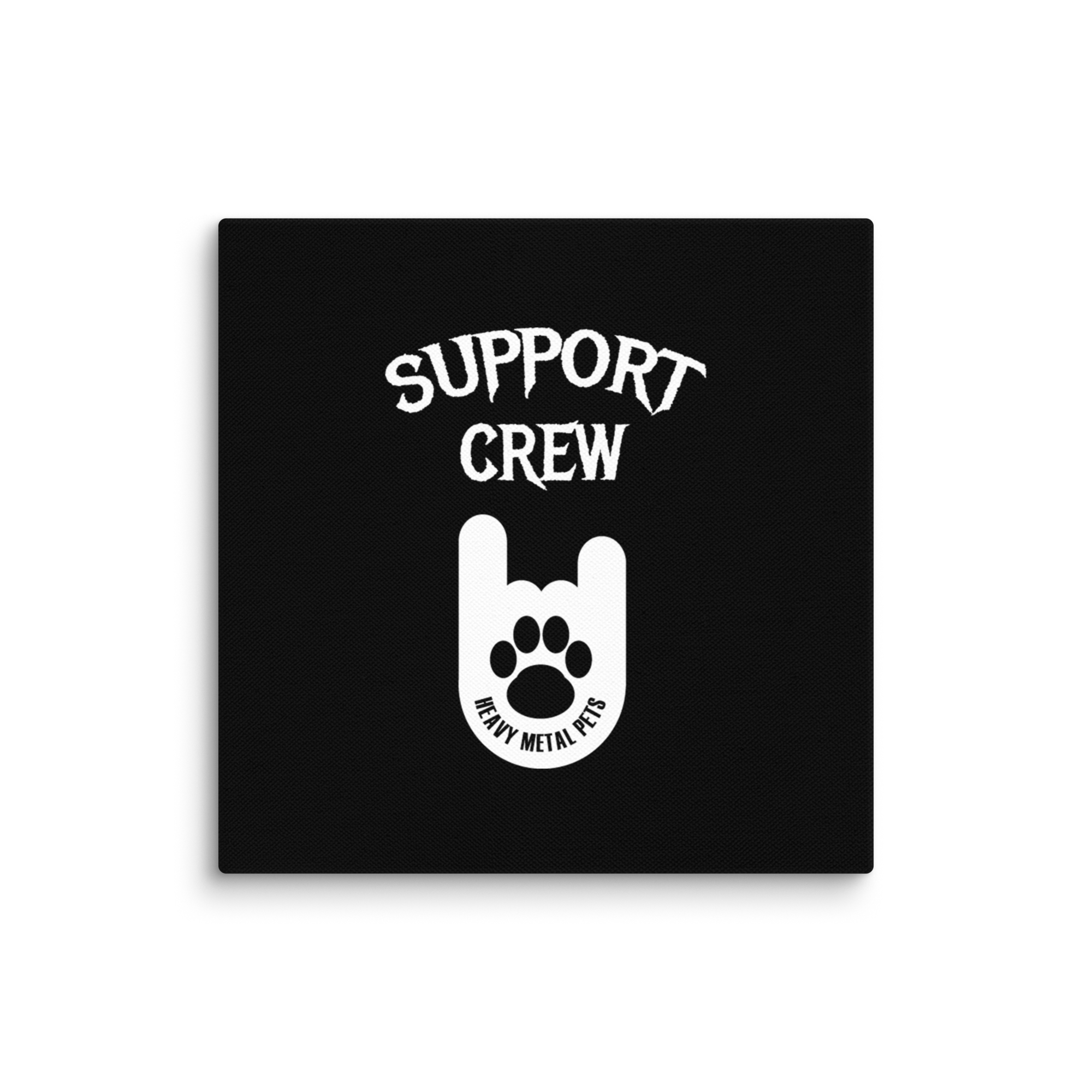 Schwarze Leinwand mit HMP Support Crew